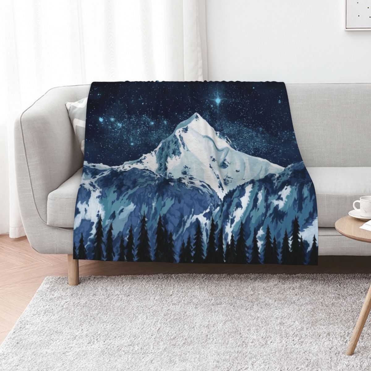 Custom Night Sky - Koc z motywem nocnego nieba Alaski,
